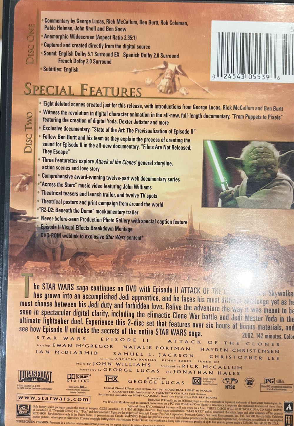 Star Wars Episode II: Attack of the Clones DVD-R movie collectible [Barcode 024543055396] - Main Image 2