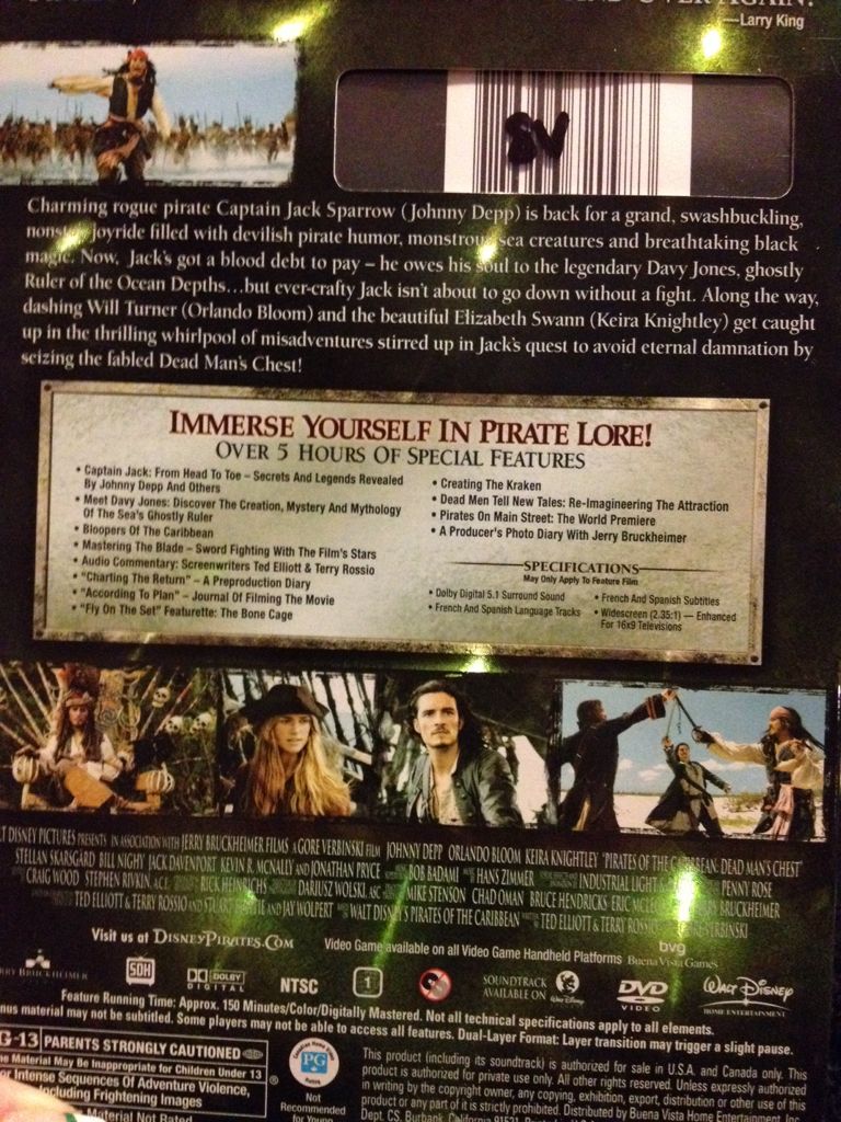 Pirates Of The Caribbean 2: Dead Man’s Chest Digital Copy movie collectible [Barcode 786936720983] - Main Image 2