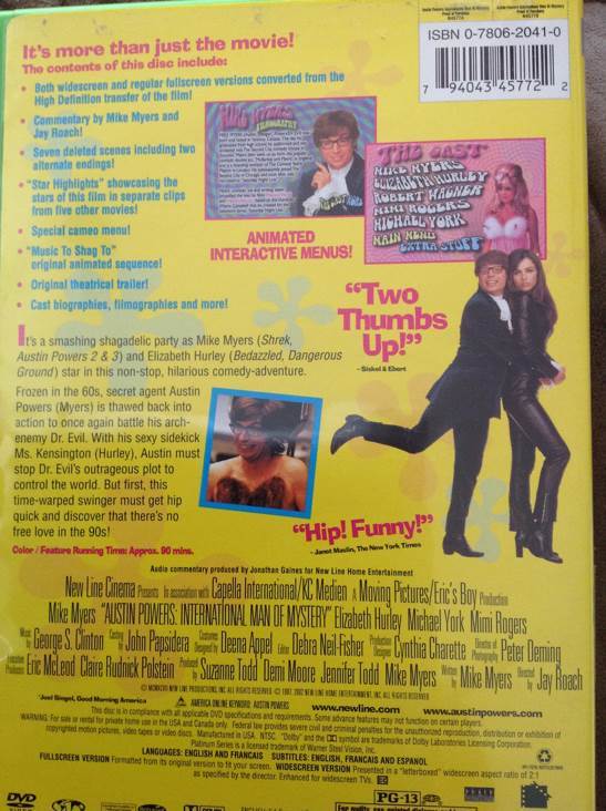 Austin Powers: International Man Of Mystery DVD movie collectible [Barcode 794043457722] - Main Image 2