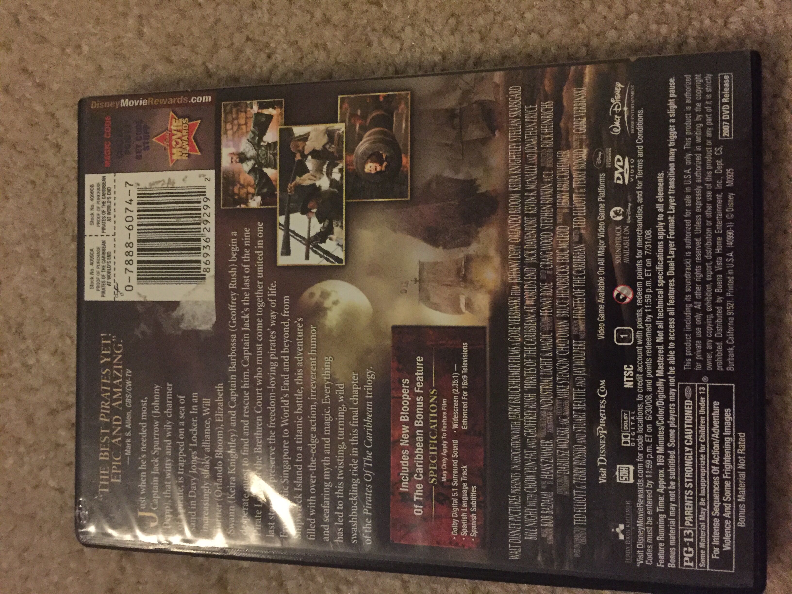 Pirates of the Caribbean 3: At World’s End DVD movie collectible [Barcode 786936292992] - Main Image 4