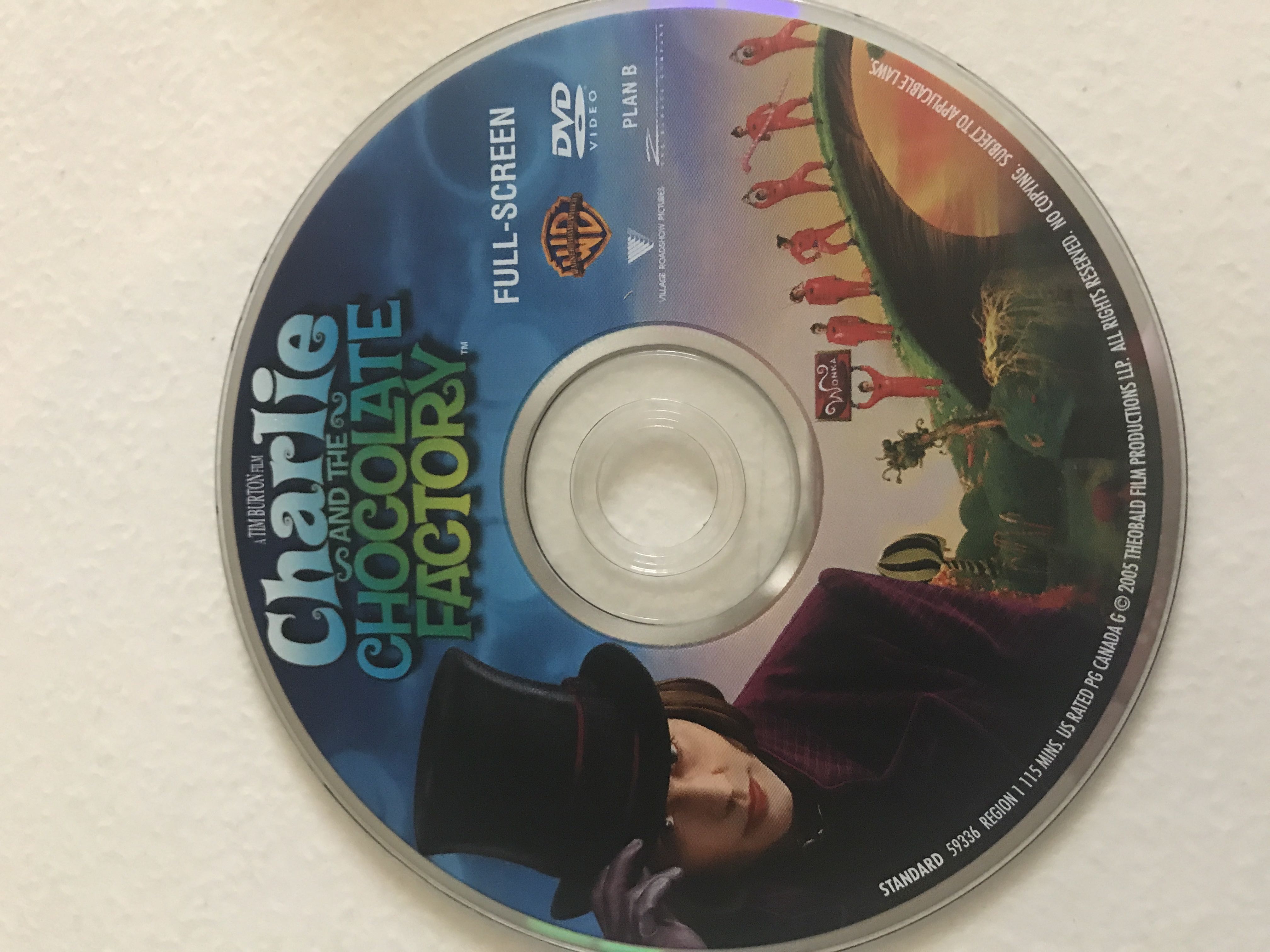 Charlie and the Chocolate Factory DVD movie collectible [Barcode 012569593367] - Main Image 3