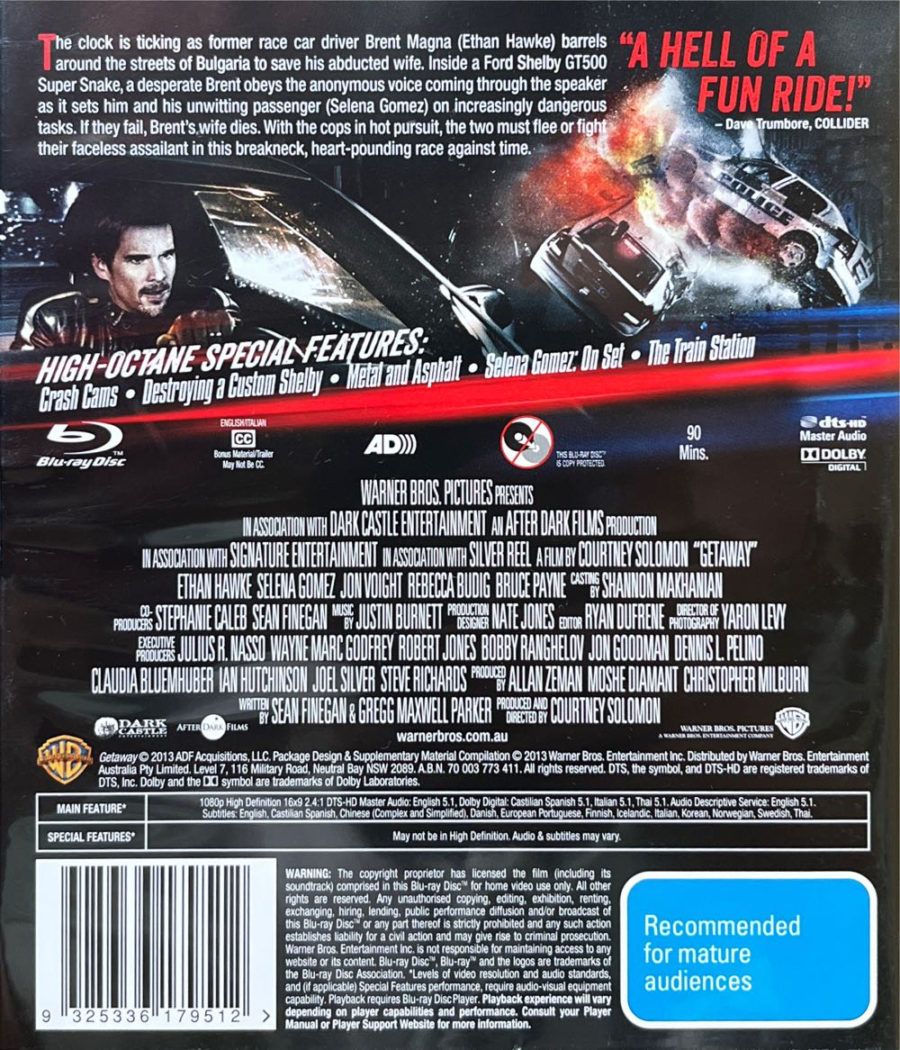 Getaway Blu-ray movie collectible [Barcode 9325336179512] - Main Image 2