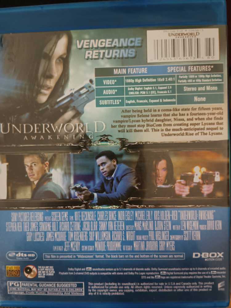 Underworld Blu-ray movie collectible [Barcode 9317731051661]