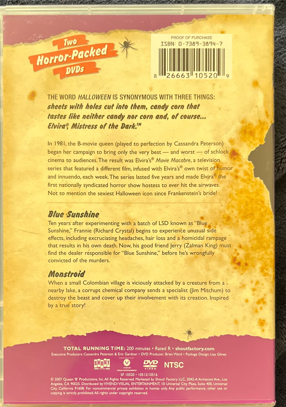 Shout Factory Elvira’s Movie Macabre: Blue Sunshine/Monstroid DVD movie collectible [Barcode 826663105209] - Main Image 2