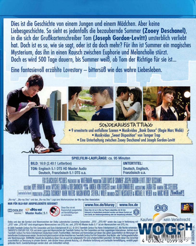 500 Days Of Summer Blu-ray movie collectible [Barcode 024543273707] - Main Image 2