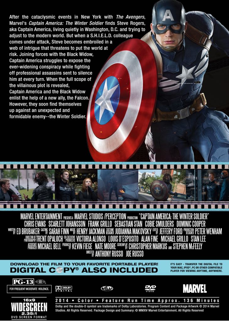Captain America 2: The Winter Soldier DVD movie collectible [Barcode 9398522192039] - Main Image 2
