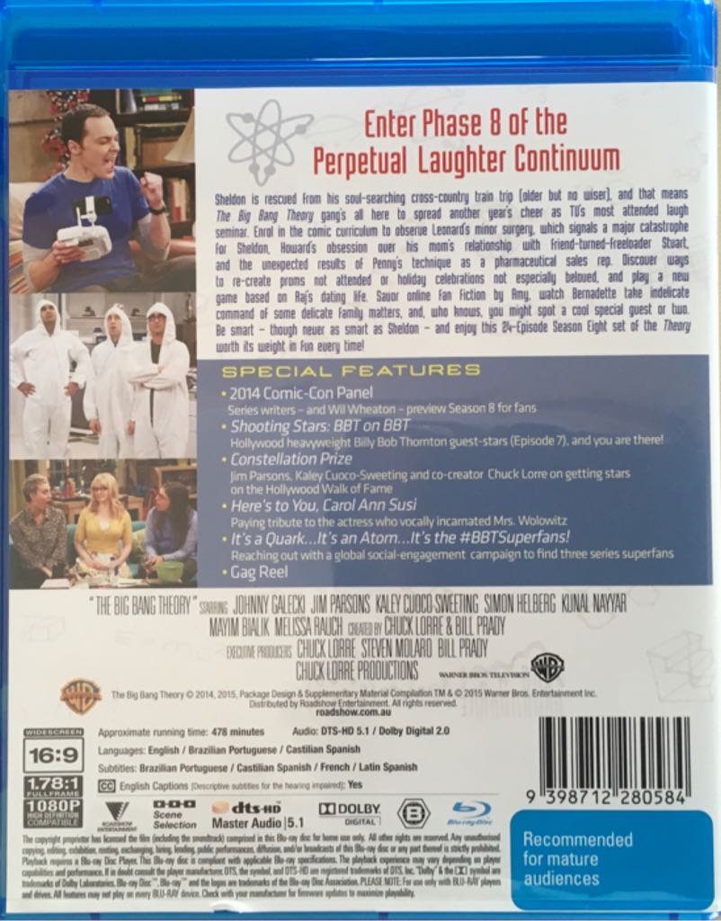 The Big Bang Theory (Season 8) Blu-ray movie collectible [Barcode 9398712280584] - Main Image 2