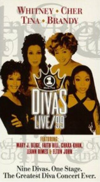 DIVAS LIVE / 99 ~ Vhs Tape - Whitney Houston, Tina Turner,Elton John ~