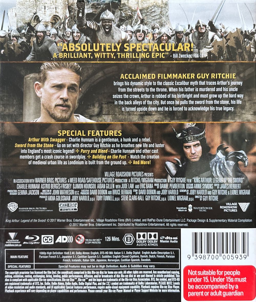King Arthur: Legend Of The Sword Blu-ray movie collectible [Barcode 9398700005939] - Main Image 2