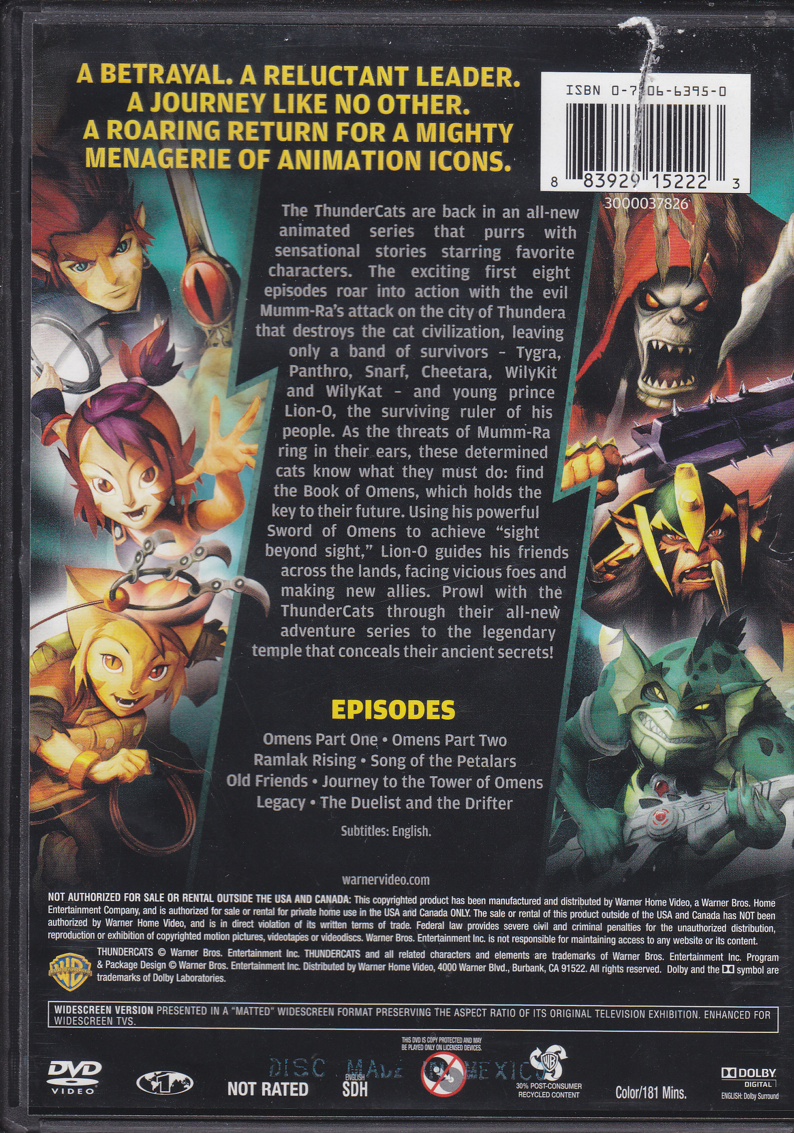 Thundercats: 2011 DVD movie collectible [Barcode 883929152223] - Main Image 2