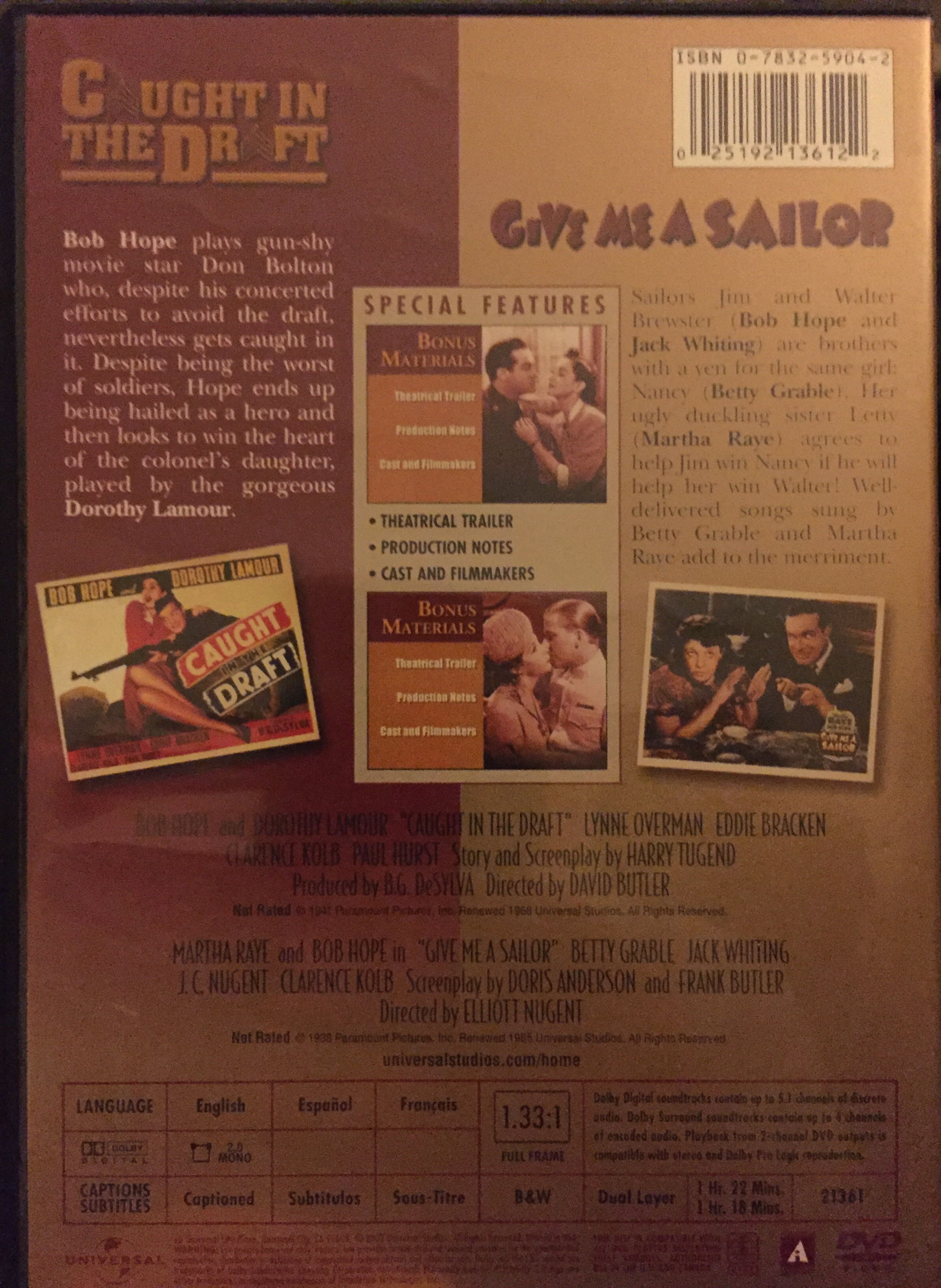 Caught In The Draft DVD movie collectible [Barcode 025192136122] - Main Image 2