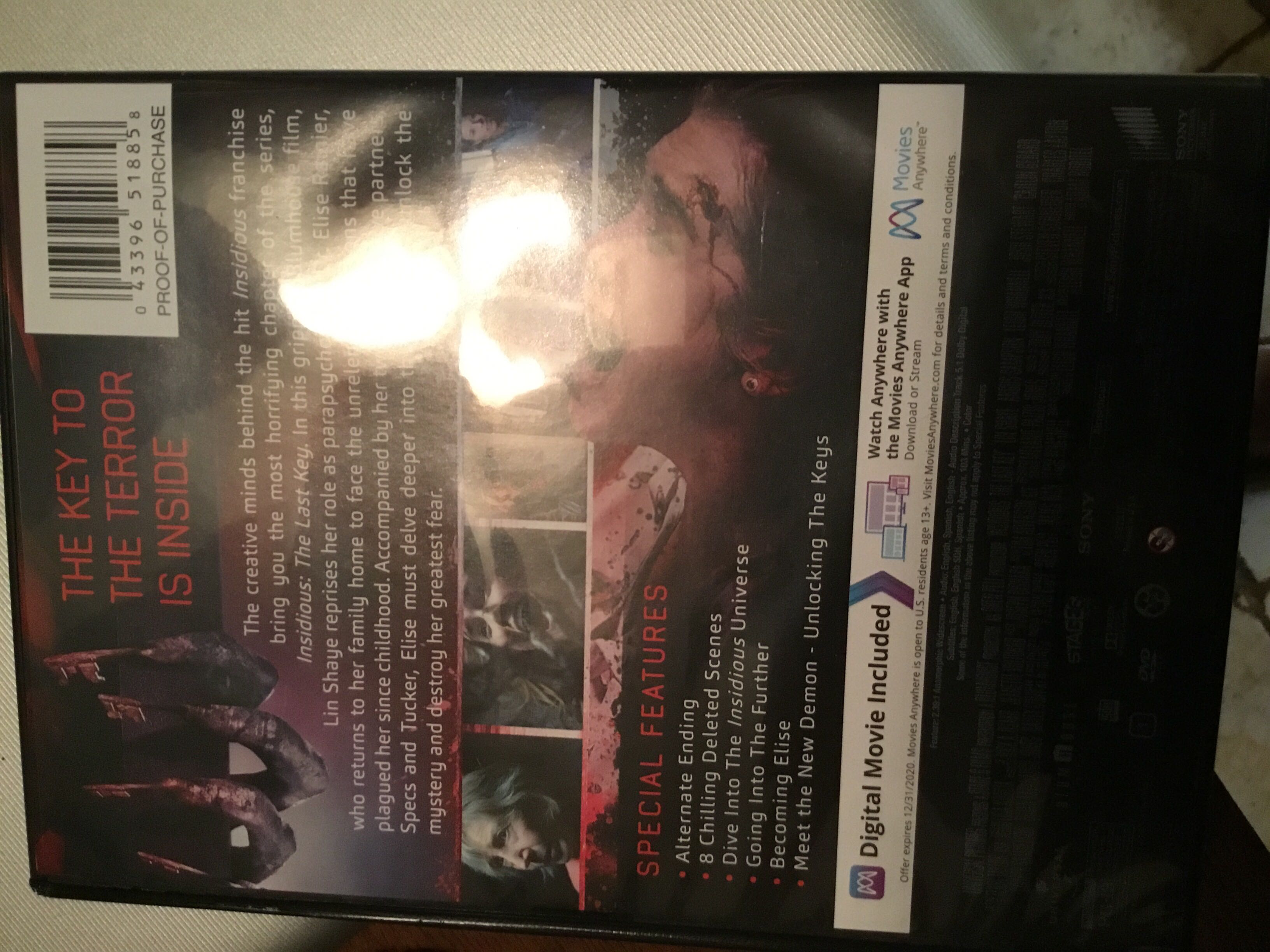 Insidious 4:  The Last Key DVD movie collectible [Barcode 043396518858] - Main Image 2