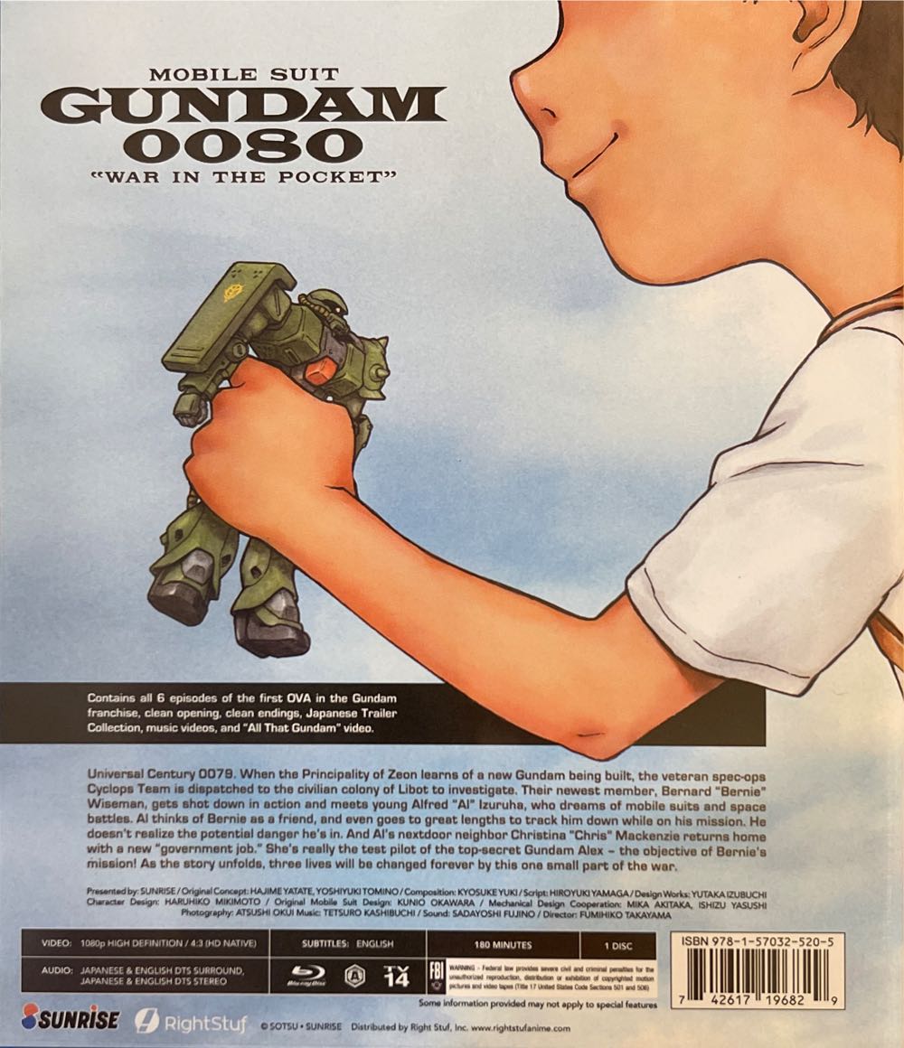 Mobile Suit Gundam 0080: War in the Pocket Blu-ray movie collectible [Barcode 742617196829] - Main Image 3