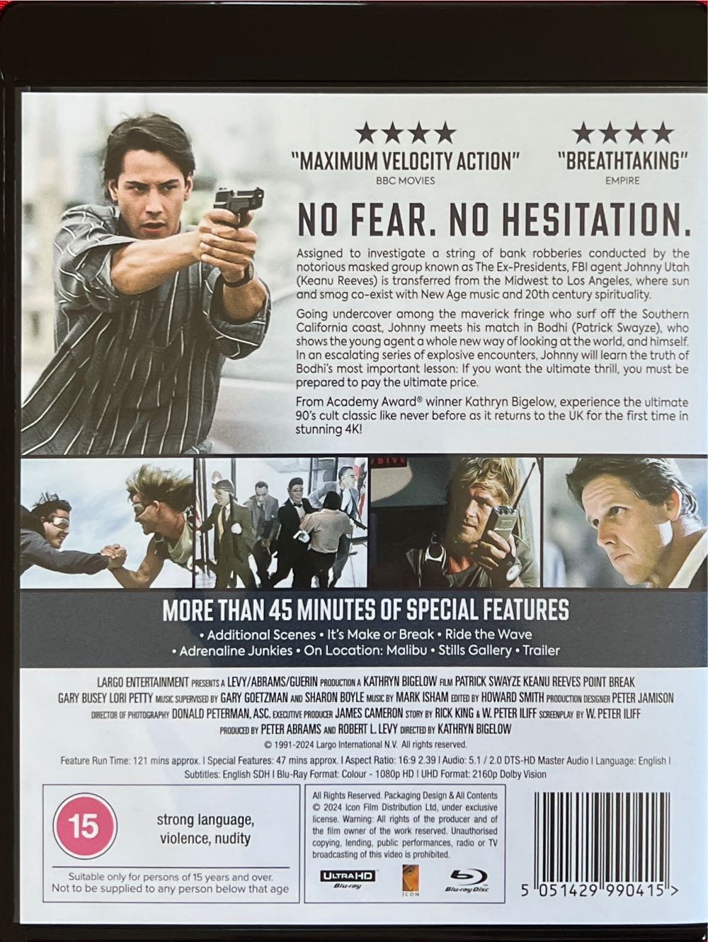 Point Break (4K) iTunes UK 4K Ultra HD movie collectible [Barcode 5051429990415] - Main Image 4