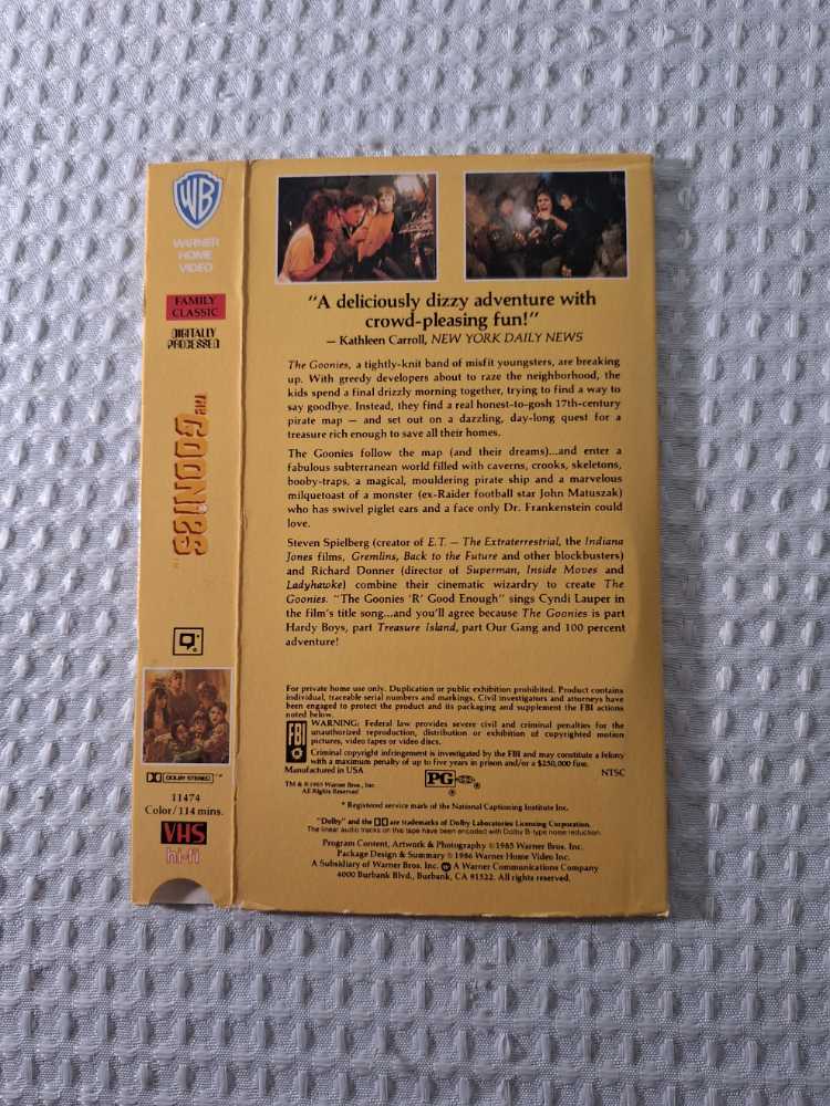 The Goonies VHS movie collectible [Barcode 085391147435] - Main Image 2