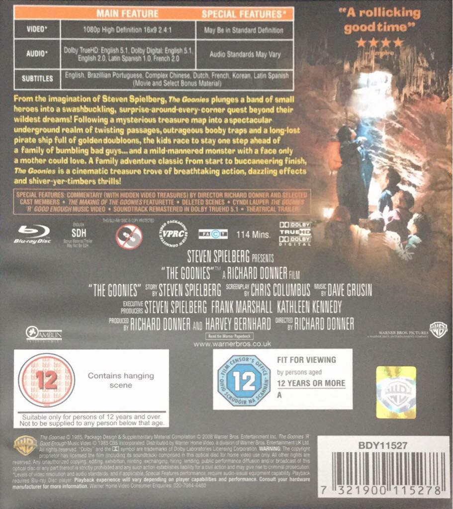 The Goonies Blu-ray movie collectible [Barcode 7321900115278] - Main Image 2