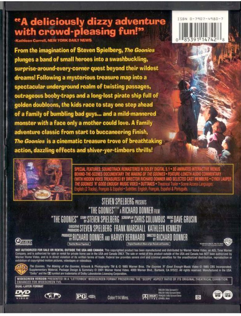 The Goonies DVD movie collectible [Barcode 883929044672] - Main Image 2