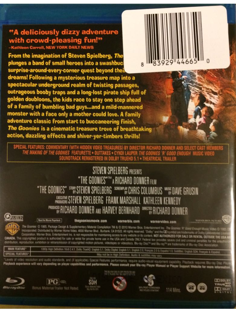 Goonies Blu-ray movie collectible [Barcode 883929446650] - Main Image 2