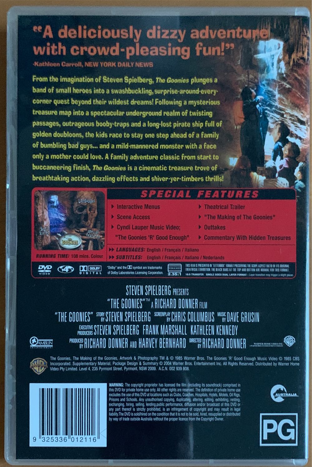 The Goonies DVD movie collectible [Barcode 9325336012116] - Main Image 2