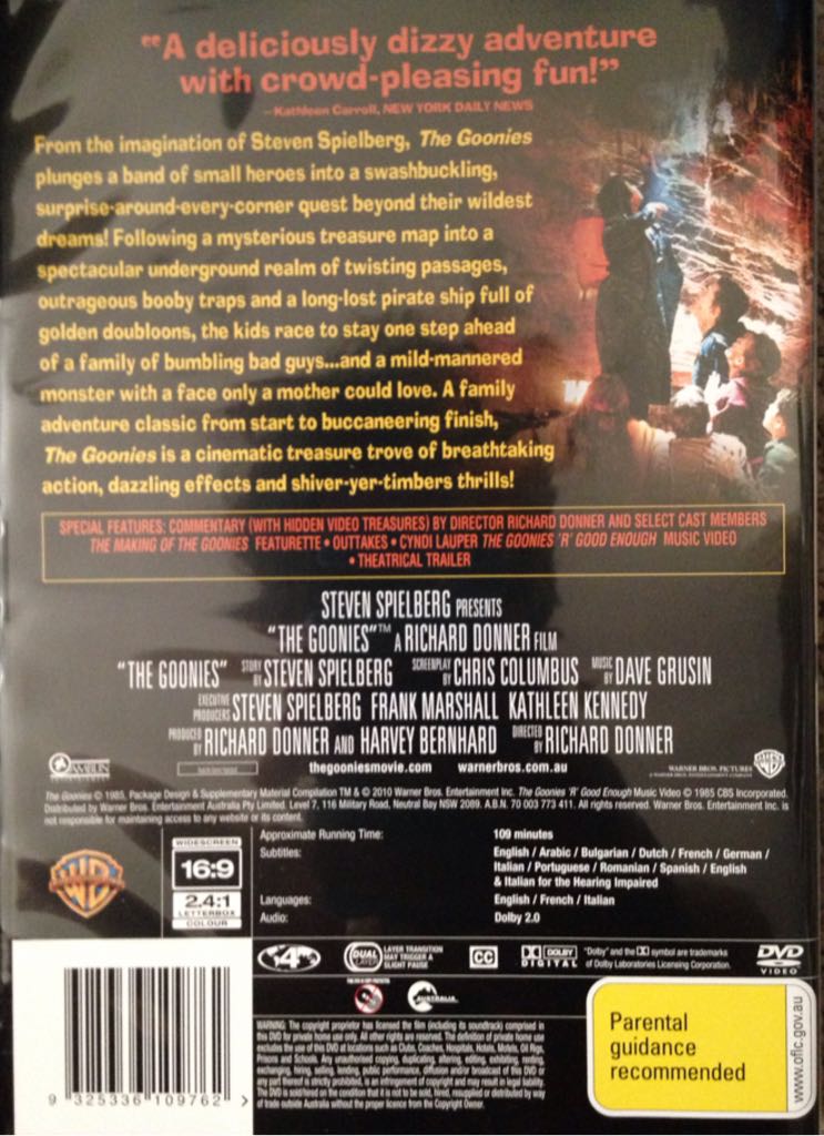The Goonies DVD movie collectible [Barcode 9325336109762] - Main Image 2