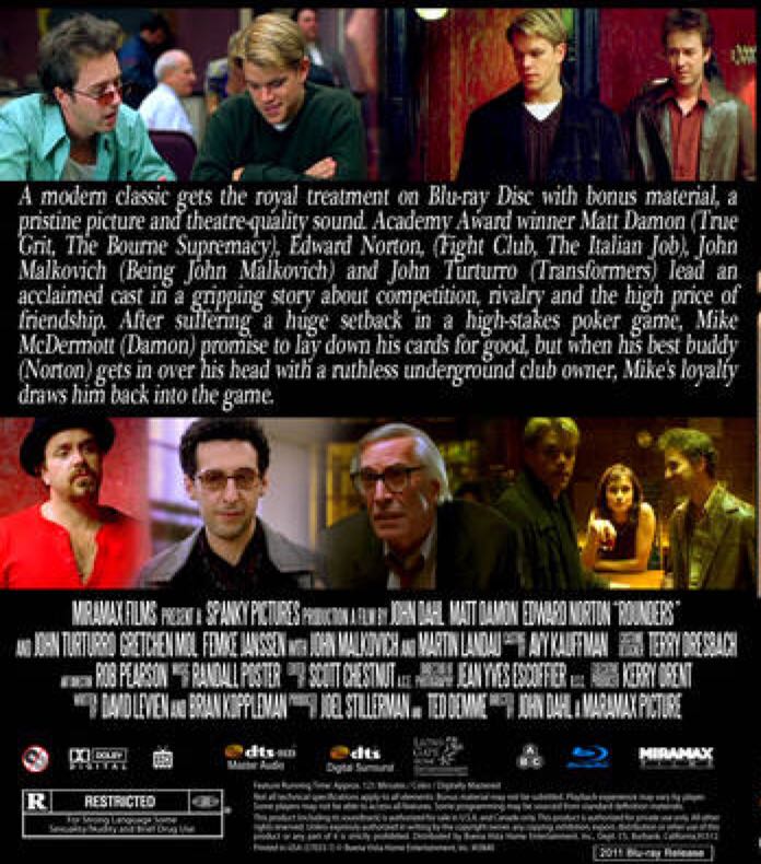 Rounders Blu-ray movie collectible [Barcode 031398147770] - Main Image 2