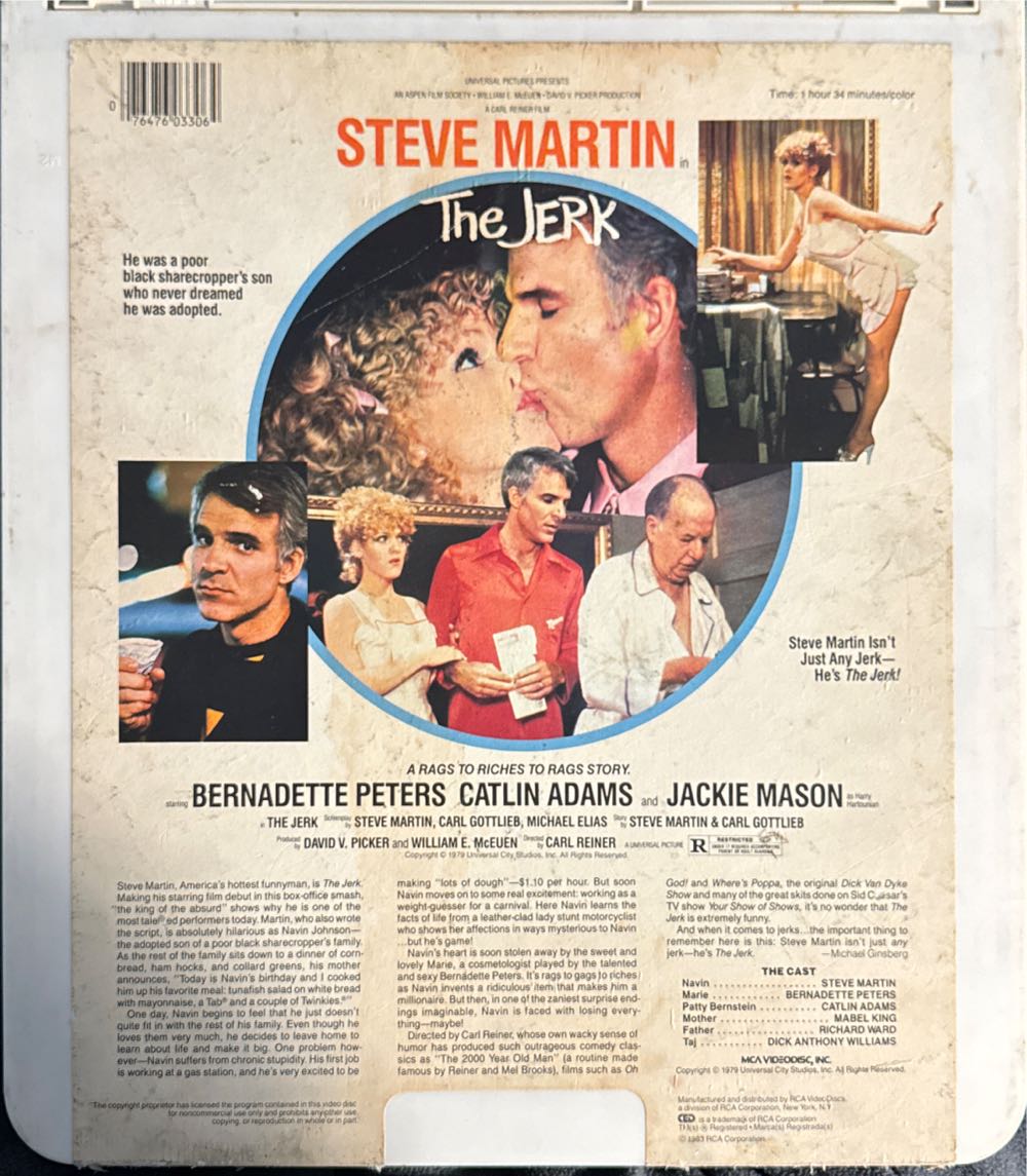 The Jerk CED movie collectible [Barcode 076476033064] - Main Image 2