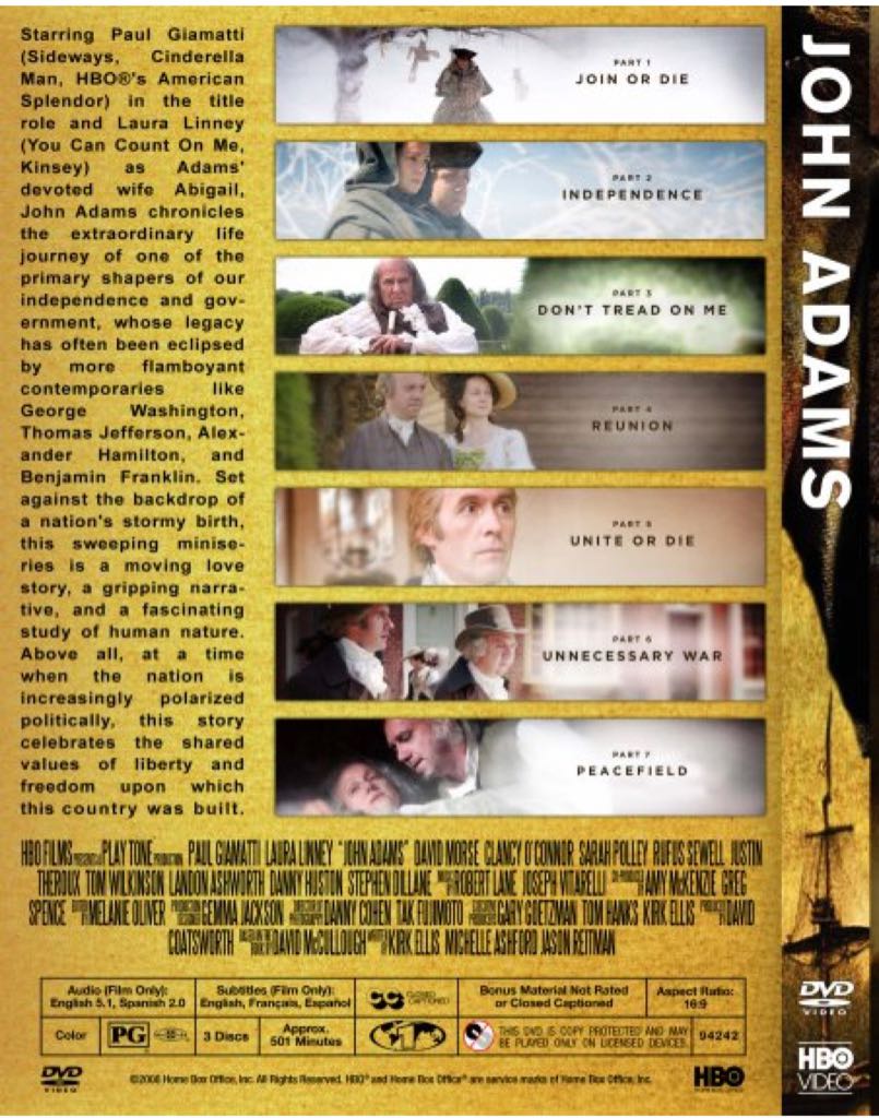 John Adams DVD movie collectible [Barcode 7321902227726] - Main Image 2