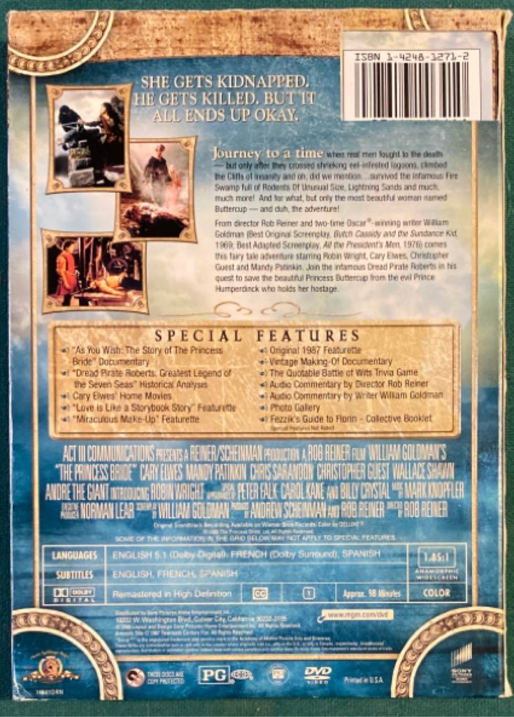 The Princess Bride DVD movie collectible [Barcode 027616146410] - Main Image 2
