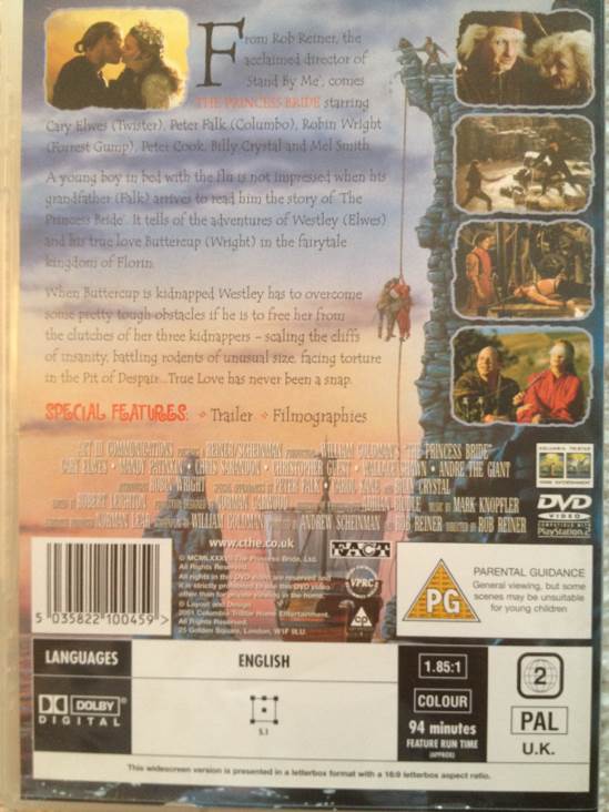 The Princess Bride DVD movie collectible [Barcode 5035822100459] - Main Image 2