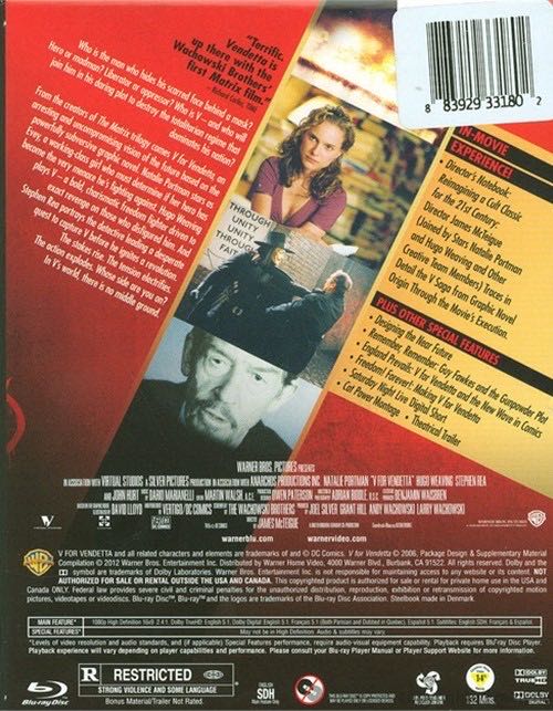 V for Vendetta DVD movie collectible [Barcode 012569736603] - Main Image 3