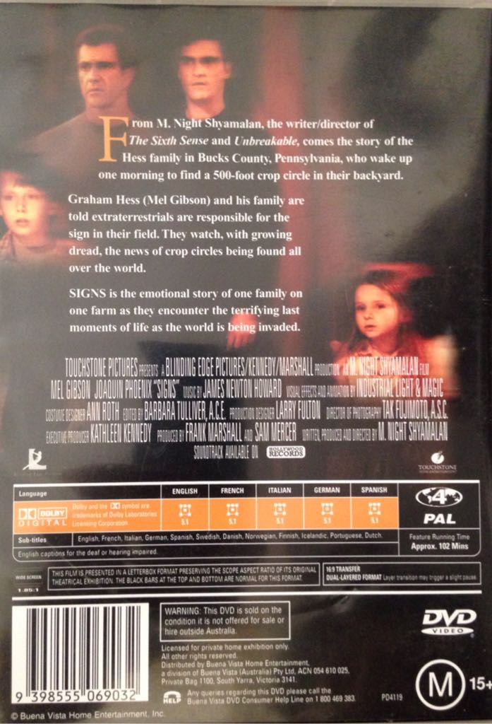 Sinais DVD movie collectible [Barcode 9398555069032] - Main Image 2