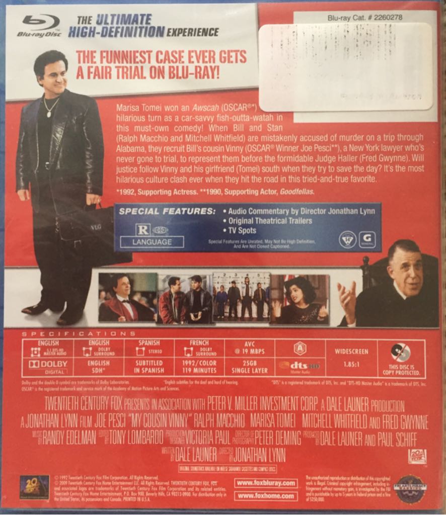 My Cousin Vinny Apple TV+ movie collectible [Barcode 0024543602798] - Main Image 2