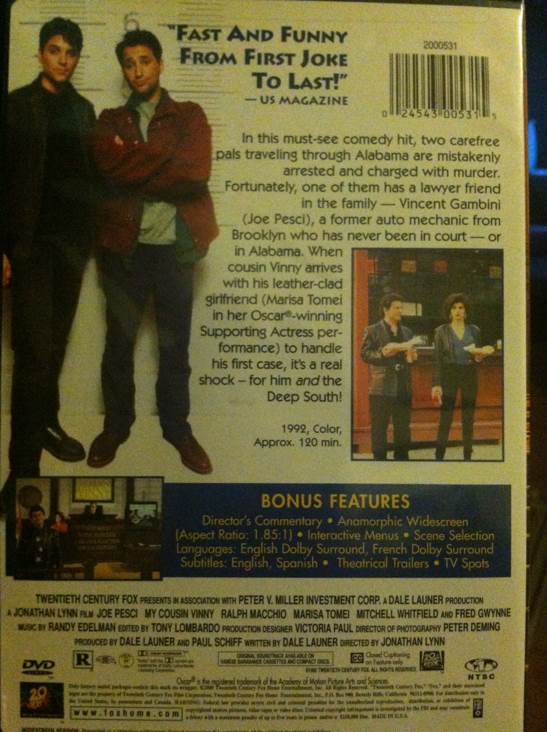 My Cousin Vinny DVD movie collectible [Barcode 024543005315] - Main Image 2