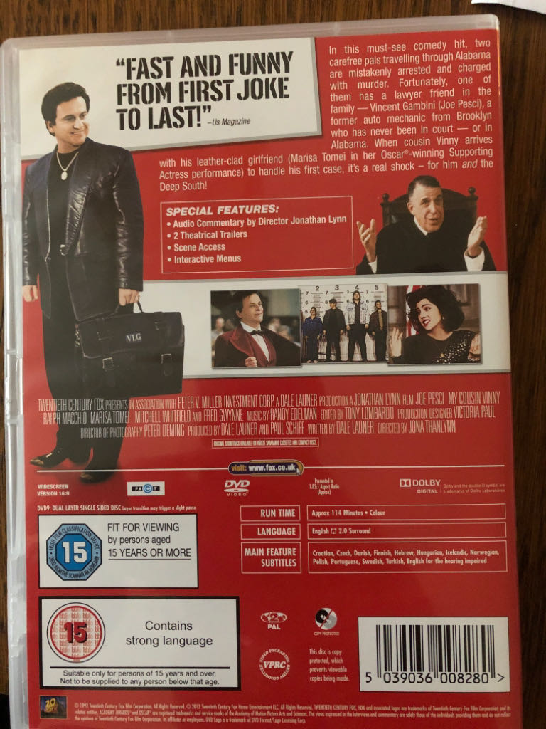 My Cousin Vinny DVD movie collectible [Barcode 5039036008280] - Main Image 2