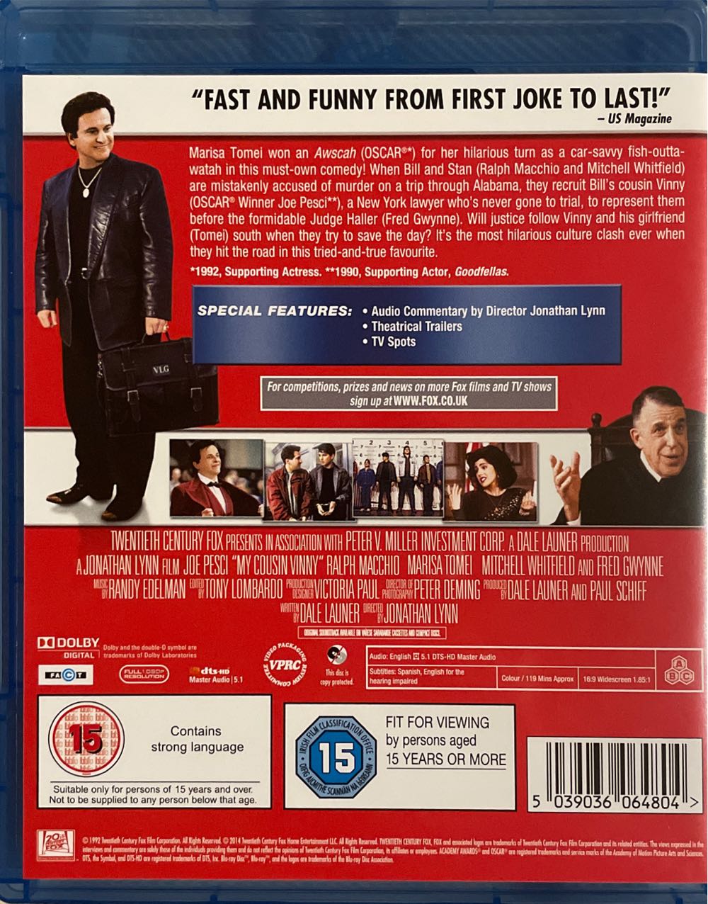 MY COUSIN VINNY Blu-ray movie collectible [Barcode 5039036064804] - Main Image 2