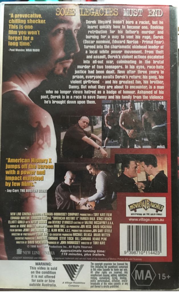 American History X VHS movie collectible [Barcode 5017239114182] - Main Image 2