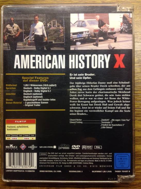 American History X DVD movie collectible [Barcode 743217310790] - Main Image 2