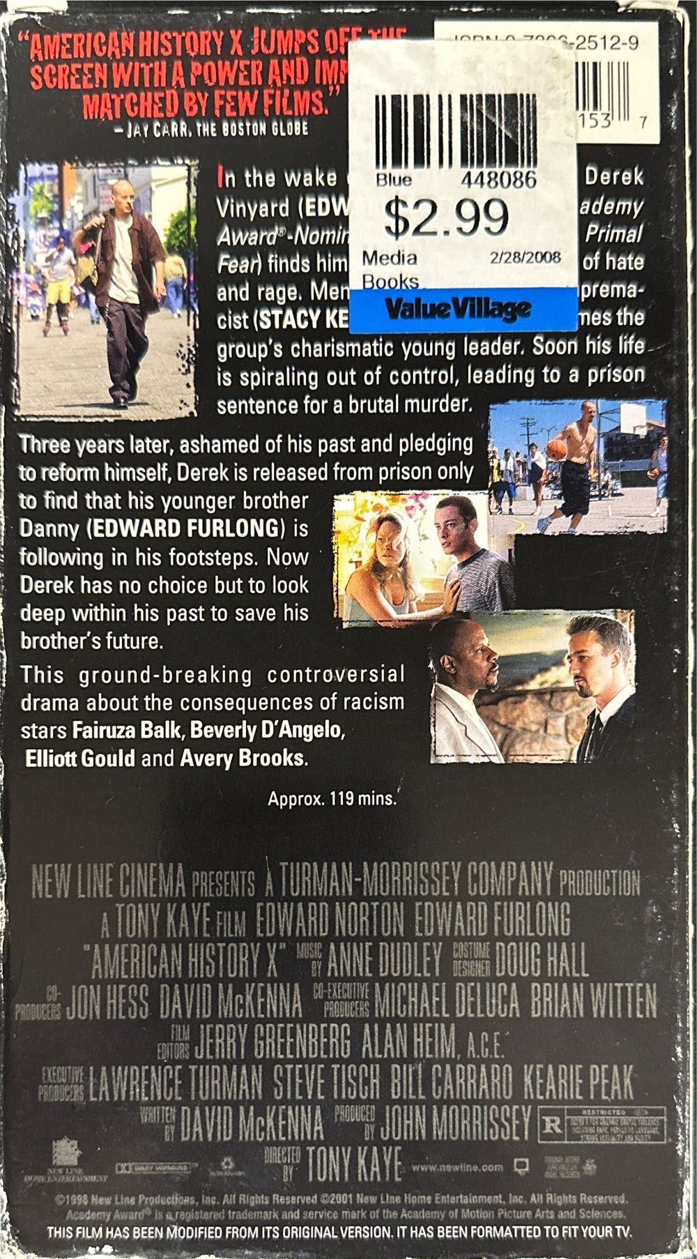 American History X VHS movie collectible [Barcode 794043471537] - Main Image 2