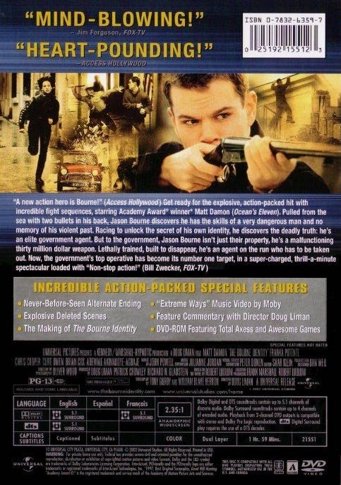 Jason Bourne #01:  The Bourne Identity Blu-ray movie collectible [Barcode 3259190276727] - Main Image 2