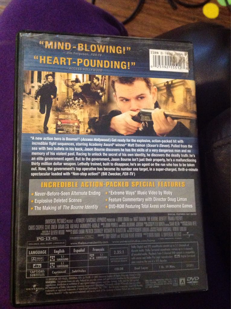 The Bourne Identity DVD movie collectible - Main Image 2