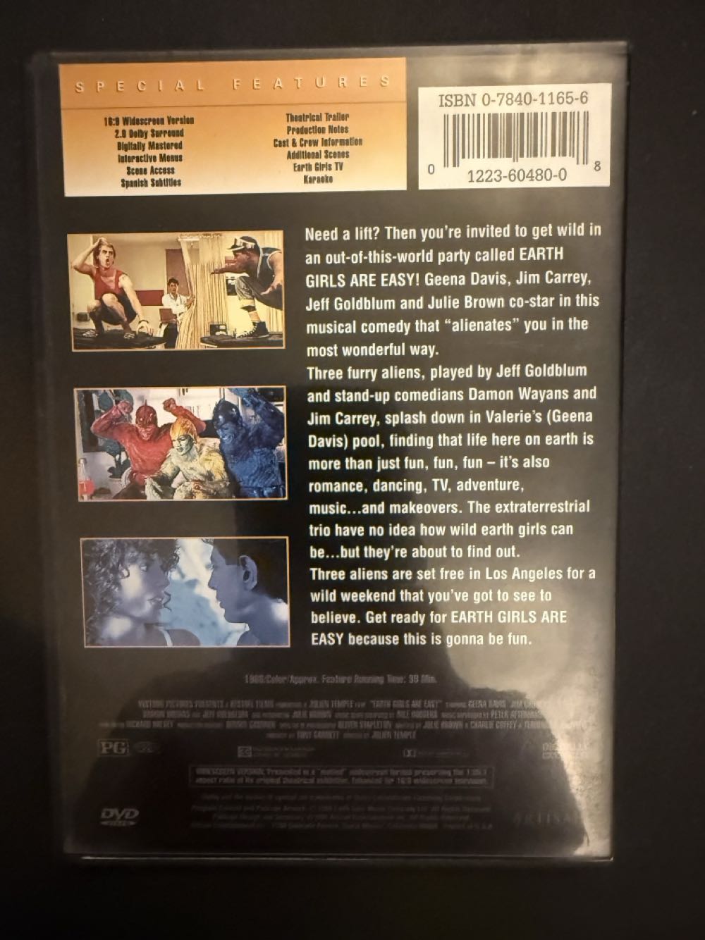 (002) Earth Girls Are Easy DVD-R movie collectible [Barcode 012236048008] - Main Image 2