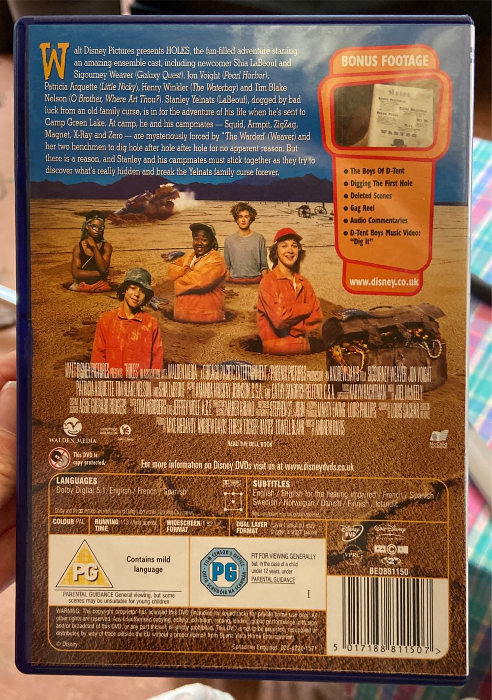 Holes DVD movie collectible [Barcode 5017188811507] - Main Image 3