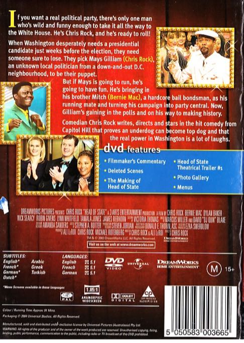 Head of State DVD movie collectible [Barcode 5050583003665] - Main Image 2