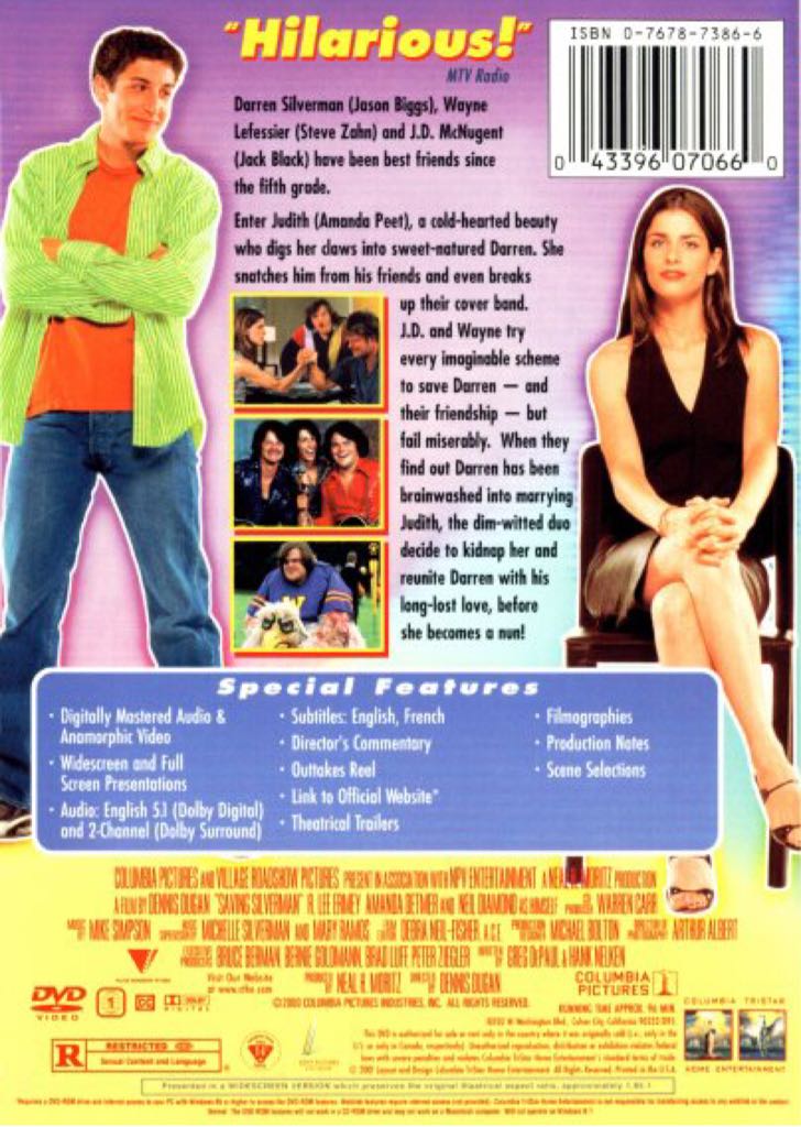 Saving Silverman DVD movie collectible [Barcode 043396064591] - Main Image 2