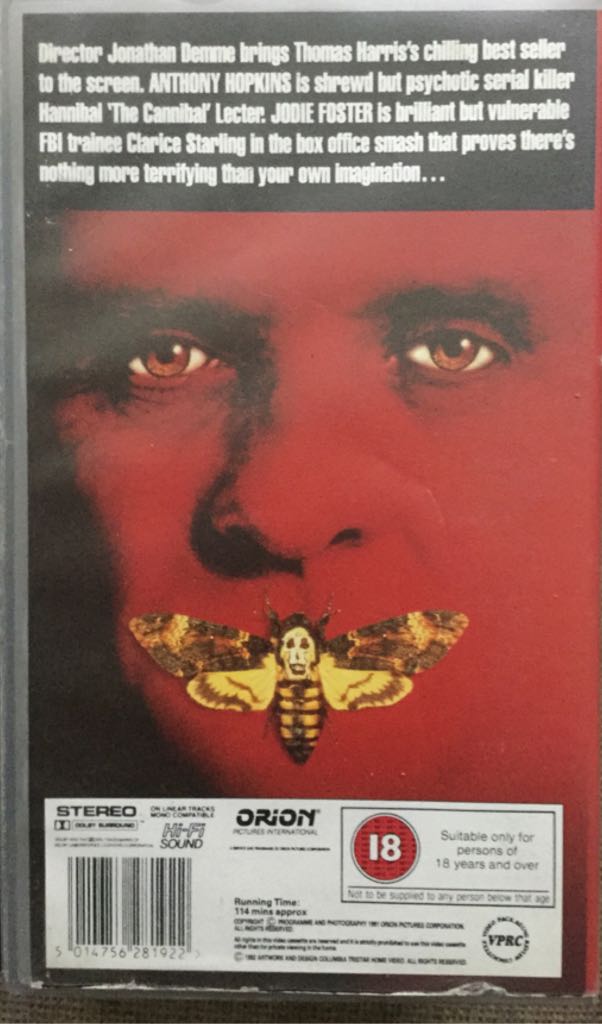 The Silence of the Lambs VHS movie collectible [Barcode 5014756281922] - Main Image 2