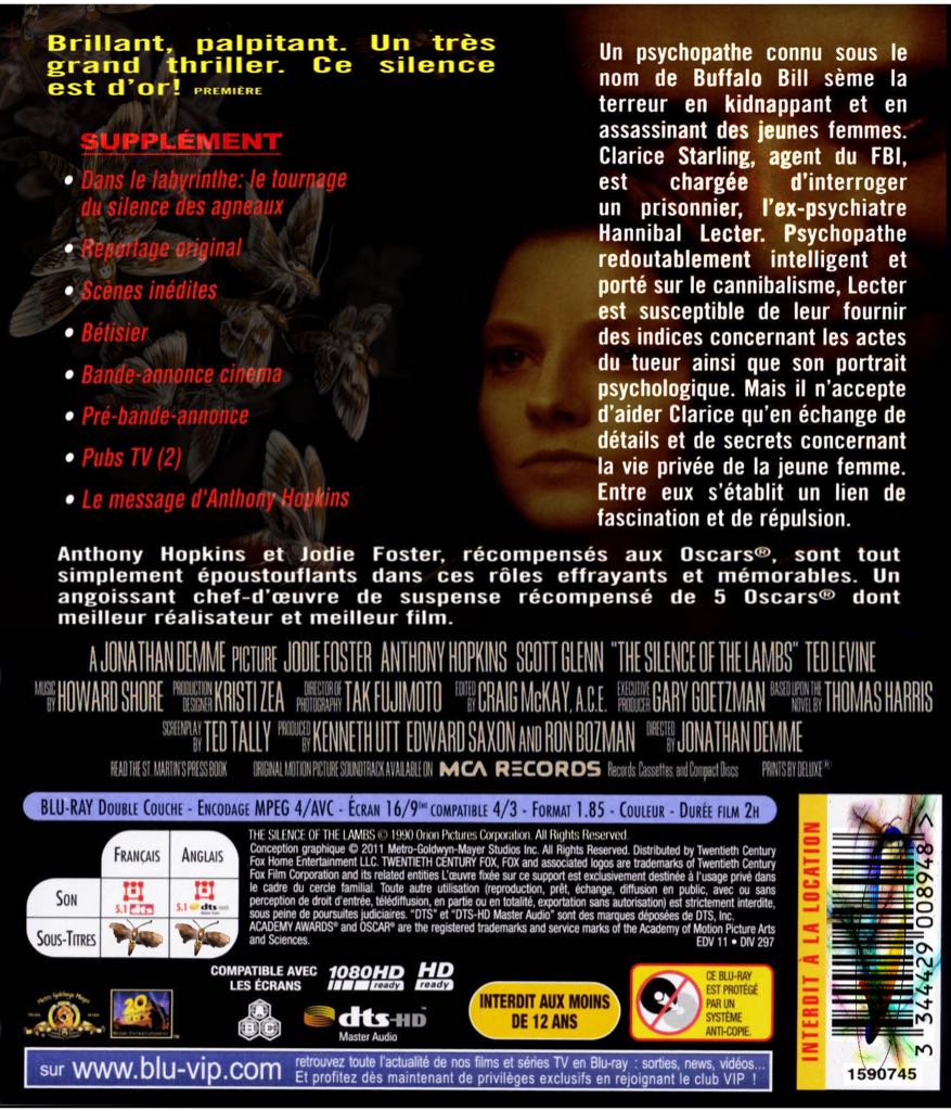 Silence of the Lambs 2 DVD movie collectible [Barcode 5039036040457] - Main Image 2