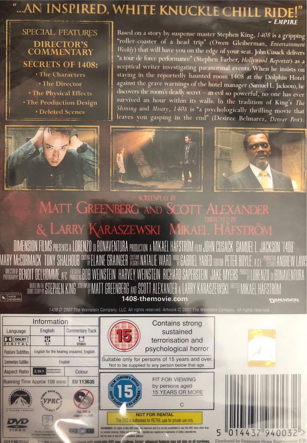 1408 DVD movie collectible [Barcode 5014437940032] - Main Image 2