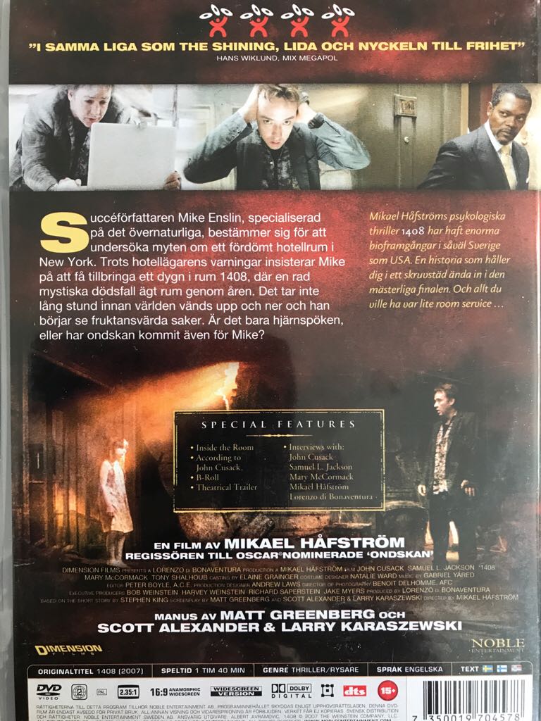 1408 DVD movie collectible [Barcode 7350019704578] - Main Image 2