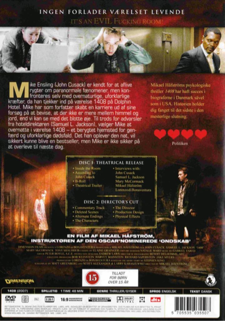 1408 Blu-ray movie collectible [Barcode 8022469068638] - Main Image 2