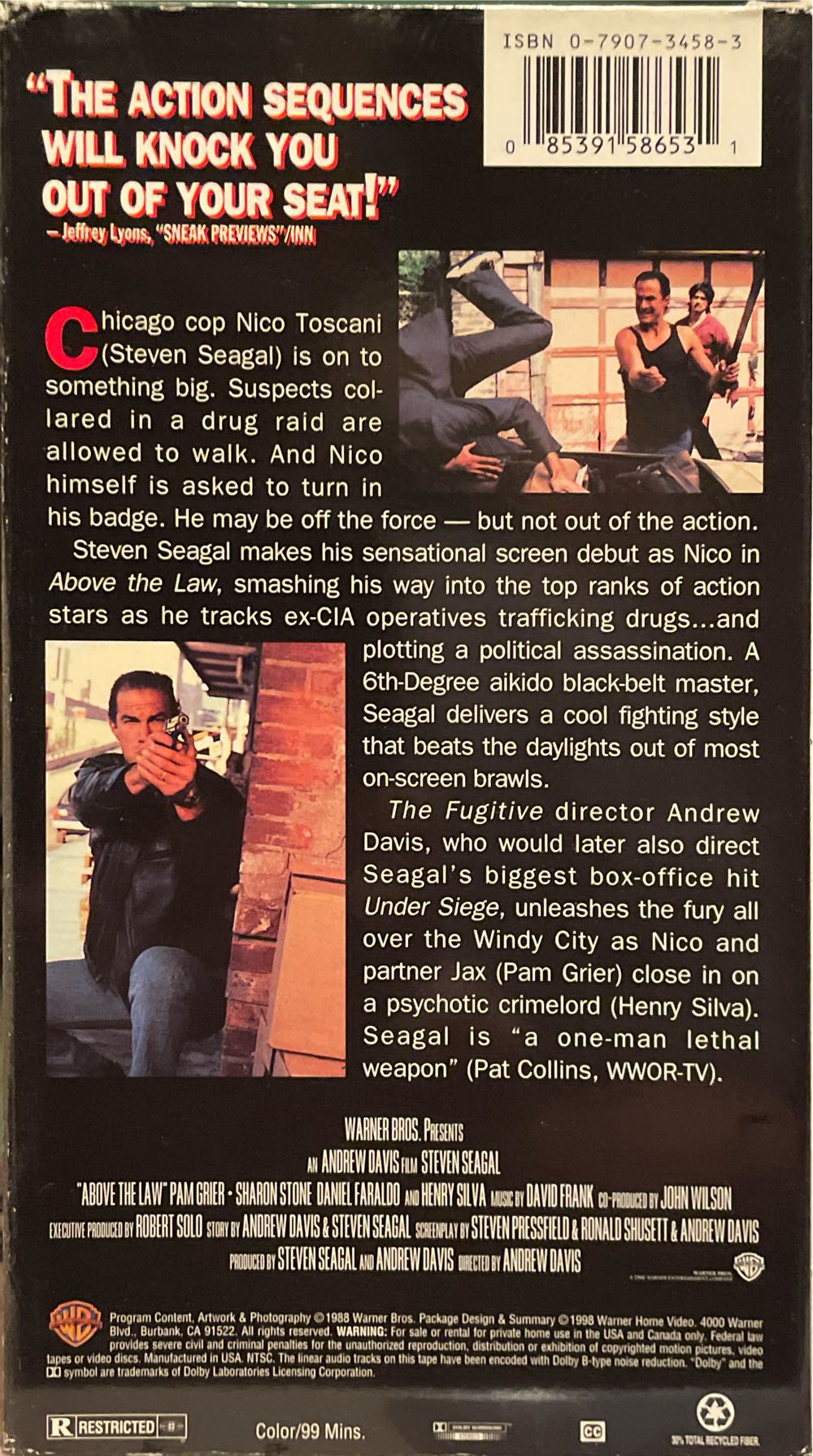 Above the Law VHS movie collectible [Barcode 085391586531] - Main Image 2